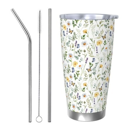 Lukts Watercolor Wildflower 2 for 20OZ Car Cup Stainless Steel Direct Drinking Straw Thermos Cup Suitable for Office Travel and Car-Straw Three-piece Set
Lukts Watercolor Wildflower 2 for 20OZ Car Cup Stainless Steel Direct Drinking Straw Thermos Cup Suitable for Office Travel and Car-Straw Three-piece Set