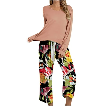 Women s 2 Piece Outfit Casual Printed Crewneck Long Sleeve Tops and Drawstring Pants Lounge Sets Pajamas Sleepwear
Women s 2 Piece Outfit Casual Printed Crewneck Long Sleeve Tops and Drawstring Pants Lounge Sets Pajamas Sleepwear