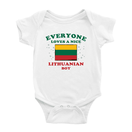 Everyone Loves a Nice Lithuanian Boy Cute Baby Rompers Baby Bodysuit (White 12-18 Months)
Everyone Loves a Nice Lithuanian Boy Cute Baby Rompers Baby Bodysuit (White 12-18 Months)