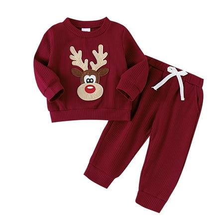 XNHOU Toddler Clothes Sets Letter Graphic Long Sleeve Christmas Cartoon Deer Embroider T Shirt Pullover Tops Pants Fall Halloween Outfit Girl Boy 6-12 Months
XNHOU Toddler Clothes Sets Letter Graphic Long Sleeve Christmas Cartoon Deer Embroider T Shirt Pullover Tops Pants Fall Halloween Outfit Girl Boy 6-12 Months