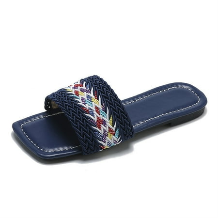 Women s Flat Sandals Slip-on Style Peep Toe Casual Shoes with Rubber Sole Summer Beach Supply 39 Blue
Women s Flat Sandals Slip-on Style Peep Toe Casual Shoes with Rubber Sole Summer Beach Supply 39 Blue