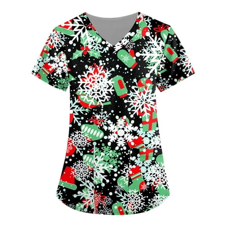 CHMORA Scrub Top Women Lace-up V Neck Cartoon Pattern Tops Nursing Working Uniform Short Sleeve T-Shirts(Gray,XL)
CHMORA Scrub Top Women Lace-up V Neck Cartoon Pattern Tops Nursing Working Uniform Short Sleeve T-Shirts(Gray,XL)