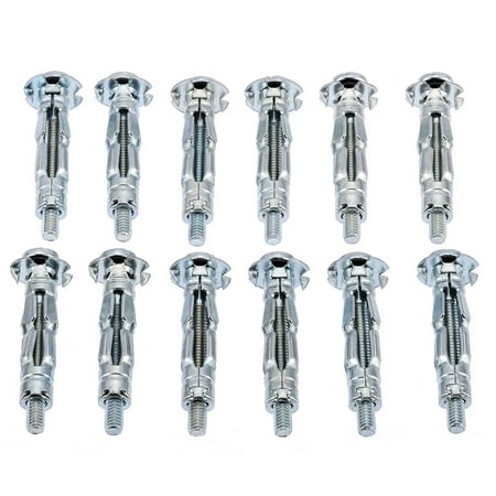 12PCs M4X32 Hollow Wall Anchors Metal Plasterboard Plug Fixing Screw