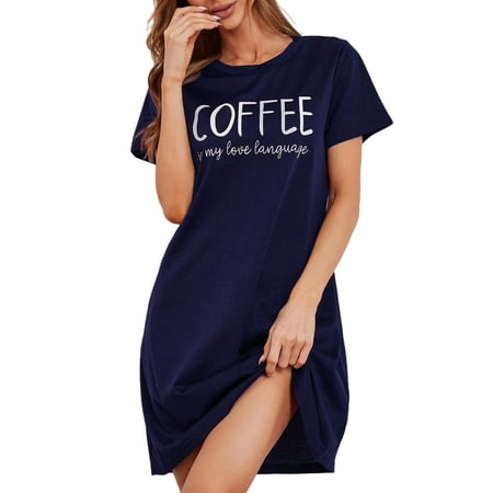 Sanviglor Ladies Night Gowns Short Sleeve Nightgowns Crew Neck Sleep Dress Lounge Sleepwear Nightshirt Pajama Navy Blue L
Sanviglor Ladies Night Gowns Short Sleeve Nightgowns Crew Neck Sleep Dress Lounge Sleepwear Nightshirt Pajama Navy Blue L