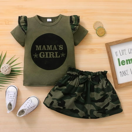IROINNID Mid-Length Flare Skirt For Toddler Girl Round Neck Summer Letter Print Tops Camouflage Skirt Set 1/4 Sleeve Pullover Skirt Green
IROINNID Mid-Length Flare Skirt For Toddler Girl Round Neck Summer Letter Print Tops Camouflage Skirt Set 1/4 Sleeve Pullover Skirt Green