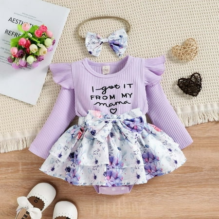 Baby Romper Clearance! Juebong Infant Toddler Baby Girls Long Sleeve Romper Print Skirt Jumpsuit+ Headband Two-piece Set Purple 12-18 Months
Baby Romper Clearance! Juebong Infant Toddler Baby Girls Long Sleeve Romper Print Skirt Jumpsuit+ Headband Two-piece Set Purple 12-18 Months
