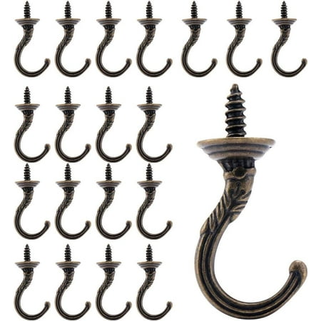 20PCS Vintage Screw in Hooks Antique Carving Cup Hook Small Wall Ceiling Screw Hooks for Garden Home Office Kitchen Bedroom
20PCS Vintage Screw in Hooks Antique Carving Cup Hook Small Wall Ceiling Screw Hooks for Garden Home Office Kitchen Bedroom