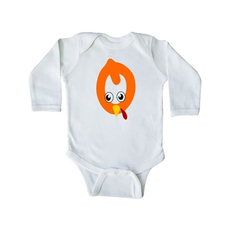 Inktastic Cute Turkey Letter O Gift Baby Boy or Baby Girl Long Sleeve Bodysuit
