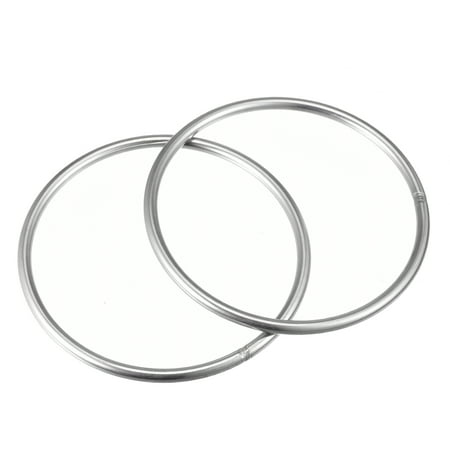 100mm(3.94 ) Outer Dia. 5mm Thickness Welded O Ring 304 Stainless Steel 2 Pack
