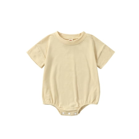 Caoirhny Baby Boys Girls Summer Romper Short Sleeve Round Neck Solid Color Newborn Bodysuit
Caoirhny Baby Boys Girls Summer Romper Short Sleeve Round Neck Solid Color Newborn Bodysuit