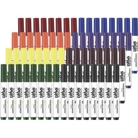 School Smart 2002987 Conical Tip Washable Art Markers, Assorted Color - Set of 64