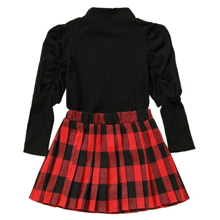 ZHUASHUM Girls Baby Mid-high Collar Solid Color Long-sleeved And Plaid Pleated Skirt Suit Two-piece
ZHUASHUM Girls Baby Mid-high Collar Solid Color Long-sleeved And Plaid Pleated Skirt Suit Two-piece