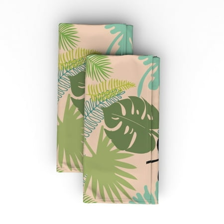 Linen Cotton Canvas Dinner Napkins (Set of 2) - Green Palm Pink Leaf Tropical Boho Modern Botanical Print Cloth Dinner Napkins by Spoonflower
Linen Cotton Canvas Dinner Napkins (Set of 2) - Green Palm Pink Leaf Tropical Boho Modern Botanical Print Cloth Dinner Napkins by Spoonflower