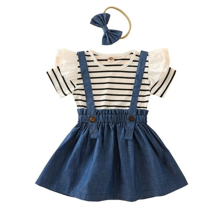 AIMAOMI Toddler Kids Baby Girls Striped T shirt Suspender Skirt Headband Outfits Set H
AIMAOMI Toddler Kids Baby Girls Striped T shirt Suspender Skirt Headband Outfits Set H