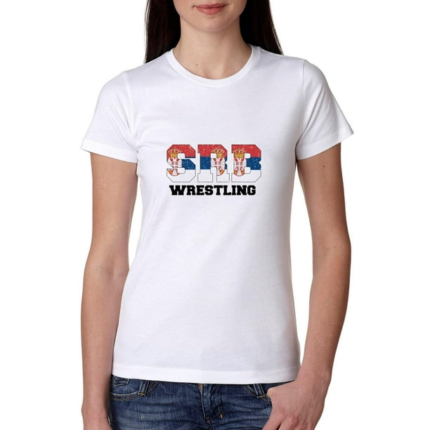Serbia Wrestling - Olympic Games - Rio - Flag Women's Cotton T-Shirt