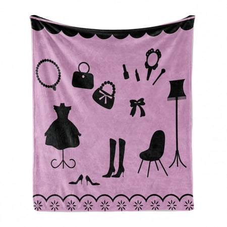 Fashion Soft Flannel Fleece Blanket Women Boutique Shop Elements Purse High Heels Necklace Dress and Nail Polish Cozy Plush for Indoor and Outdoor Use 60 x 80 Black and Lilac by Ambesonne
Fashion Soft Flannel Fleece Blanket Women Boutique Shop Elements Purse High Heels Necklace Dress and Nail Polish Cozy Plush for Indoor and Outdoor Use 60 x 80 Black and Lilac by Ambesonne