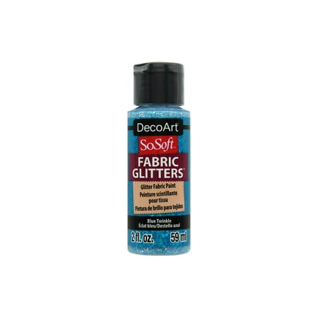 Decoart SoSoft Fabric Paint 2oz Gltr Blue Twinkle