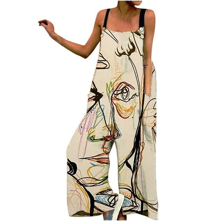 Dyegold Jumpsuits for Women Casual Womens Jumpsuits and Rompers Fashion Printed Baggy Classic Adjustable Straps Playsuit Pants Sleeveless Rompers 2023
Dyegold Jumpsuits for Women Casual Womens Jumpsuits and Rompers Fashion Printed Baggy Classic Adjustable Straps Playsuit Pants Sleeveless Rompers 2023