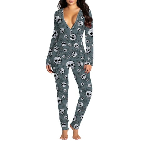 Niuer Women Long Sleeve Button V-Neck Pajamas Set One Piece Cute Pumpkin Jumpsuit Set Loose Sleepwear Nightwear Long Rompers Playsuit With Drop Seat Butt Flap
Niuer Women Long Sleeve Button V-Neck Pajamas Set One Piece Cute Pumpkin Jumpsuit Set Loose Sleepwear Nightwear Long Rompers Playsuit With Drop Seat Butt Flap