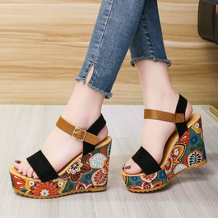 Herrnalise Summer Women Open Toe Breathable Sandals Flower Buckle Strap Wedges Shoes Shoes for Girls
Herrnalise Summer Women Open Toe Breathable Sandals Flower Buckle Strap Wedges Shoes Shoes for Girls