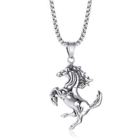 Riapawel Vintage Stainless Steel Horse Pendant Necklace for Men Personality Three-dimensional Animal Shape Hip Hop Chain Jewelry
Riapawel Vintage Stainless Steel Horse Pendant Necklace for Men Personality Three-dimensional Animal Shape Hip Hop Chain Jewelry