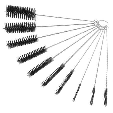 

HOMEMAXS 10 Pcs Nylon Tube Brushes Pipe Cleaning Brush Set for Drinking Straws Glasses Keyboards Jewelry Cleaning (Black)
