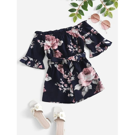 Elbow-Length Toddler Girls Floral Print Belted Jumpsuit Romper S221904X Multicolor 4Y(41IN)
Elbow-Length Toddler Girls Floral Print Belted Jumpsuit Romper S221904X Multicolor 4Y(41IN)