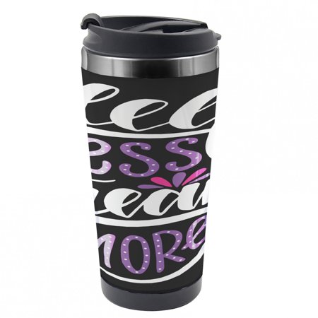 Saying Travel Mug, Sleep Less Dream More Text, Steel Thermal Cup, 16 oz, by Ambesonne