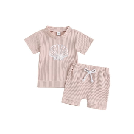 Toddler Baby Girl Boy Summer Outfit Crew Neck Short Sleeve Rib Knit Tops Elastic Waist Shorts 2Pcs Clothes Set
Toddler Baby Girl Boy Summer Outfit Crew Neck Short Sleeve Rib Knit Tops Elastic Waist Shorts 2Pcs Clothes Set