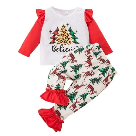 Cindysus Infant Casual Elk Print 2Pcs Outfit Suit Baby Elastic Waist Fall Outfits Long Sleeve Holiday Crew Neck Flared Leg Tops + Pants
Cindysus Infant Casual Elk Print 2Pcs Outfit Suit Baby Elastic Waist Fall Outfits Long Sleeve Holiday Crew Neck Flared Leg Tops + Pants