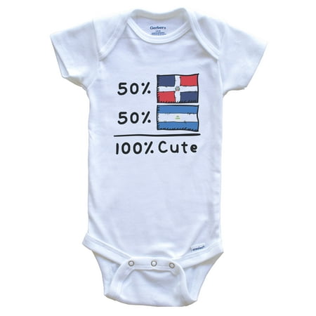 50% Dominican Plus 50% Nicaraguan Equals 100% Cute Dominican Republic Nicaragua Flags Baby Bodysuit