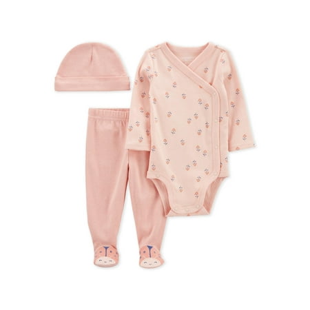 Carter s Child of Mine Baby Girl Footed Outfit Set 3-Piece Sizes Preemie-9M