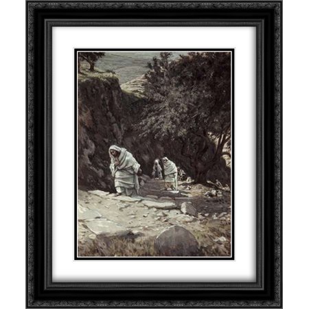 Jesus On His Way To Ephraim 2x Matted 20x24 Black Ornate Framed Art Print by Tissot, James