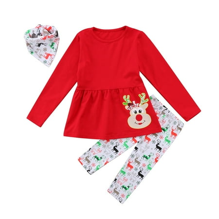 Calsunbaby Kids Baby Girls Christmas Deer T-shirt Elastic Long Pants and Bib 3pcs Outfits Set Red 3-4 Years
Calsunbaby Kids Baby Girls Christmas Deer T-shirt Elastic Long Pants and Bib 3pcs Outfits Set Red 3-4 Years