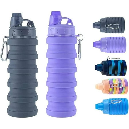 Collapsible Water Bottles 2 pack Travel Water Bottle Portable Hiking Water Bottle with Leak proof Twist Cap 500ML Reusable BPA Free Silicone Water Bottles (Style1 Black+Purple)
Collapsible Water Bottles 2 pack Travel Water Bottle Portable Hiking Water Bottle with Leak proof Twist Cap 500ML Reusable BPA Free Silicone Water Bottles (Style1 Black+Purple)
