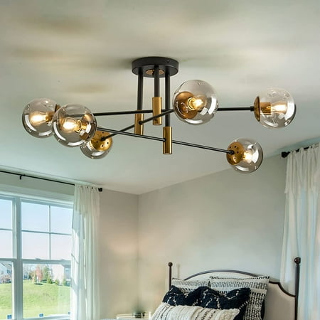 XY 6-Lights Glass Chandelier,Modern Flush Mount Ceiling Light Fixture,Farmhouse Lighting for Dining Room Living Room Bedroom Kitchen Passageway.
XY 6-Lights Glass Chandelier,Modern Flush Mount Ceiling Light Fixture,Farmhouse Lighting for Dining Room Living Room Bedroom Kitchen Passageway.