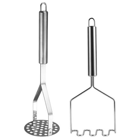 2pcs Household Stainless Steel Manual Potato Crusher Potato Food Masher