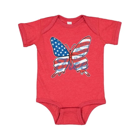 Inktastic Patriotic Butterfly Gift Baby Girl Bodysuit