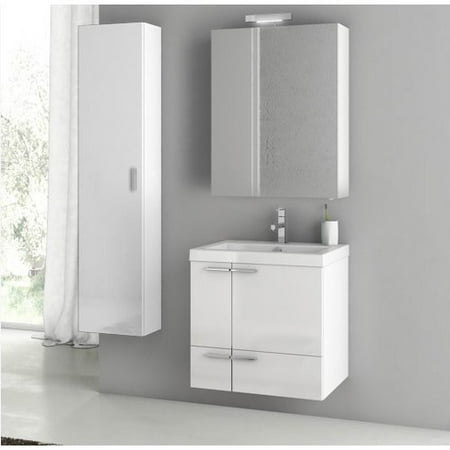 ACF by Nameeks ACF ANS27-GW New Space 23-in. Single Bathroom Vanity Set - Glossy White