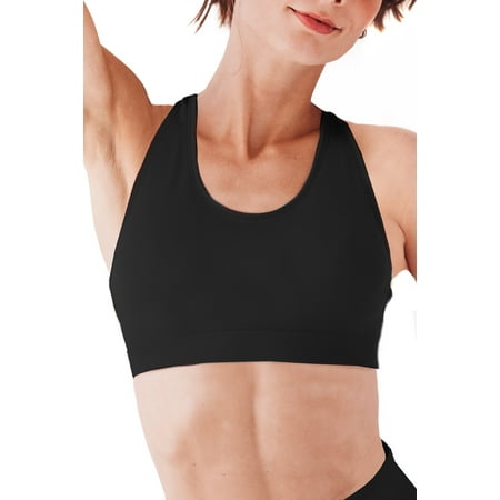 MAXXIM Womens Essentials Solids Sports Bra Seamless Removable Pads For Gym Workouts Yoga Running Exercise Black Large
MAXXIM Womens Essentials Solids Sports Bra Seamless Removable Pads For Gym Workouts Yoga Running Exercise Black Large