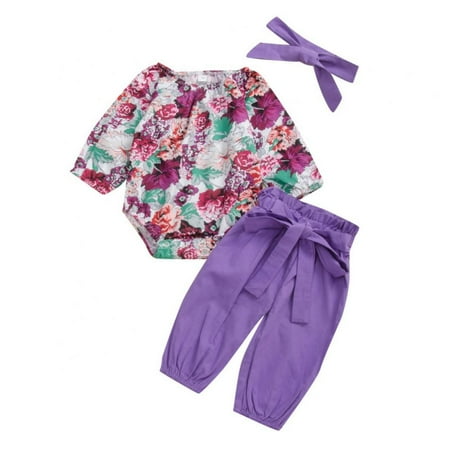 Xinhuaya Baby Girl Outfit Long Sleeve Ruffled Floral Bodysuit Top Pants with Headband 3Pcs Set 0-3 Years
Xinhuaya Baby Girl Outfit Long Sleeve Ruffled Floral Bodysuit Top Pants with Headband 3Pcs Set 0-3 Years