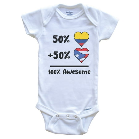 50% Colombian Plus 50% Puerto Rican 100% Awesome Colombia Puerto Rico Heart Flags Baby Bodysuit
50% Colombian Plus 50% Puerto Rican 100% Awesome Colombia Puerto Rico Heart Flags Baby Bodysuit
