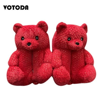 Plush Teddy Bear Slippers Women Home Cotton Slippers Cute Cartoon Teddy Bear Slides Warm Soft Flat Shoes Ladies House Flip Flops
Plush Teddy Bear Slippers Women Home Cotton Slippers Cute Cartoon Teddy Bear Slides Warm Soft Flat Shoes Ladies House Flip Flops