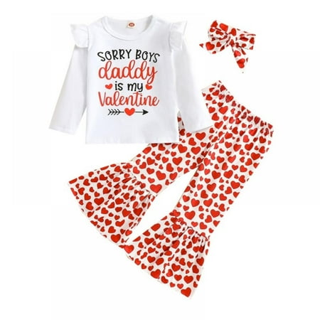 Toddler Girl Infant Outfit Long-sleeved T-shirt Top Bell-shaped Headband 3 Piece Set Girl Valentines Outfit
Toddler Girl Infant Outfit Long-sleeved T-shirt Top Bell-shaped Headband 3 Piece Set Girl Valentines Outfit