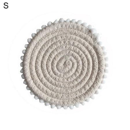 

Grandest Birch Coaster Eco-friendly Wear Resistant Cotton Rope Heat-insulated Placement Mat for Home Lightweight Mini Wear Resista