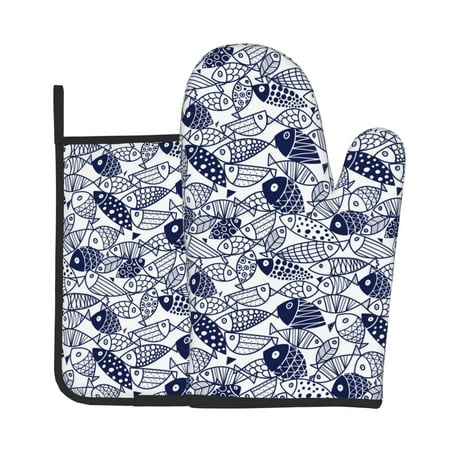 Jgfou Blue Fish1 Pattern Oven Mitts and Pot Holders Sets Heat Resistant Oven Mittens Soft Lining Extra Thicken Long Kitchen Cotton Oven Glove for Cooking
Jgfou Blue Fish1 Pattern Oven Mitts and Pot Holders Sets Heat Resistant Oven Mittens Soft Lining Extra Thicken Long Kitchen Cotton Oven Glove for Cooking