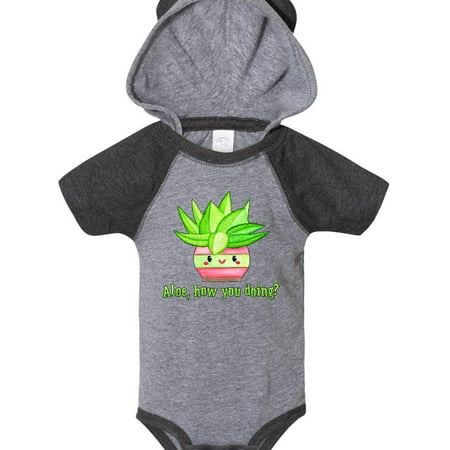 Inktastic Aloe How You Doing- cute aloe plant Gift Baby Boy or Baby Girl Bodysuit