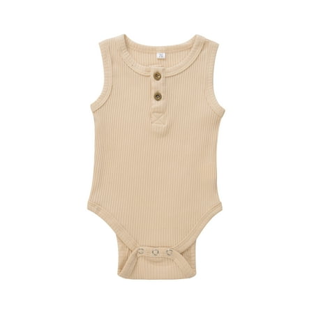 wybzd Newborn Baby Boy Girl Sleeveless Button Knitted Romper Bodysuit One Piece Jumpsuit Summer Outfits Clothes Beige 0-3 Months
wybzd Newborn Baby Boy Girl Sleeveless Button Knitted Romper Bodysuit One Piece Jumpsuit Summer Outfits Clothes Beige 0-3 Months