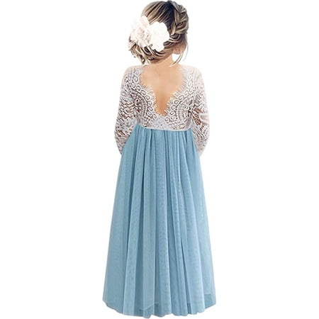 SYNPOS Flower Kids Long Sleeve V Back Lace Embroidered Wedding Dress 3-12Y Child Girls Full-length Tulle Gown Dresses
SYNPOS Flower Kids Long Sleeve V Back Lace Embroidered Wedding Dress 3-12Y Child Girls Full-length Tulle Gown Dresses