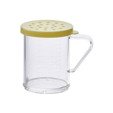 10oz Dredge with Yellow Snap on Lid PC 6 packs